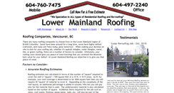 Desktop Screenshot of lower-mainland-roofing.ca